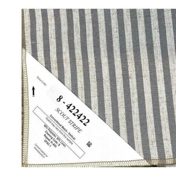 Linen Blend Stripe Fabric Samples Lot craft Kaufman Polyester Blue & White - Picture 14 of 16